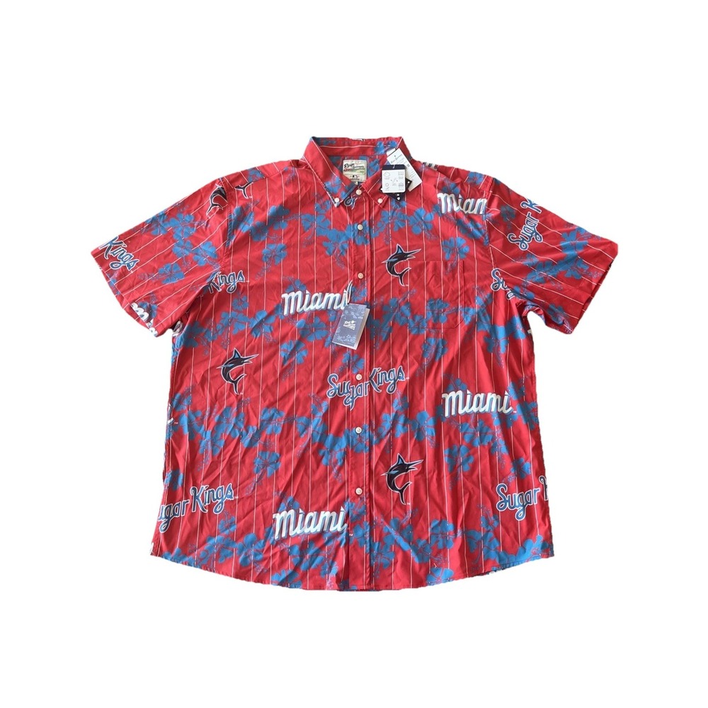 Reyn Spooner Florida Marlins Hawaiian Shirt Mens 3XL City Connect Sugar Kings